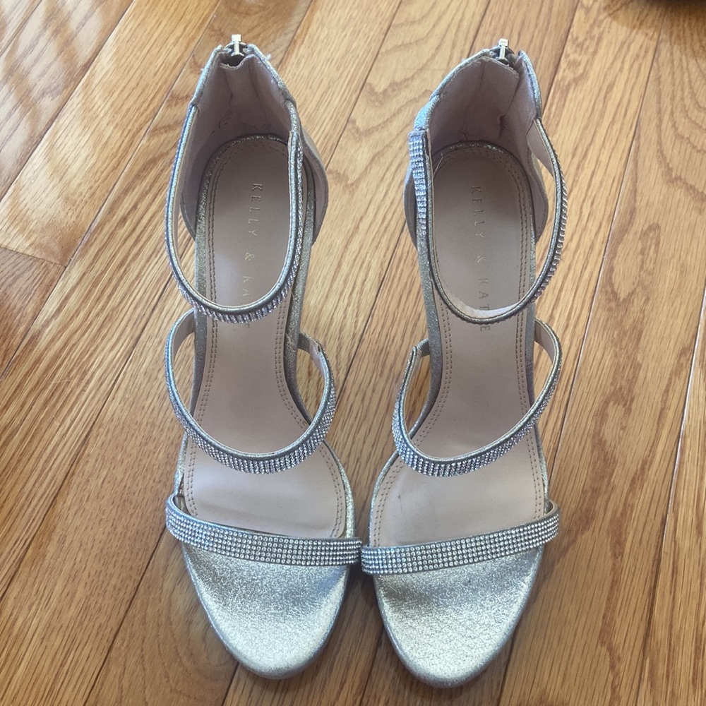 Kelly & Katie Silver Sequined Heels